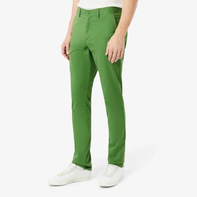 Pantalones chinos de sarga elástica de corte ajustado