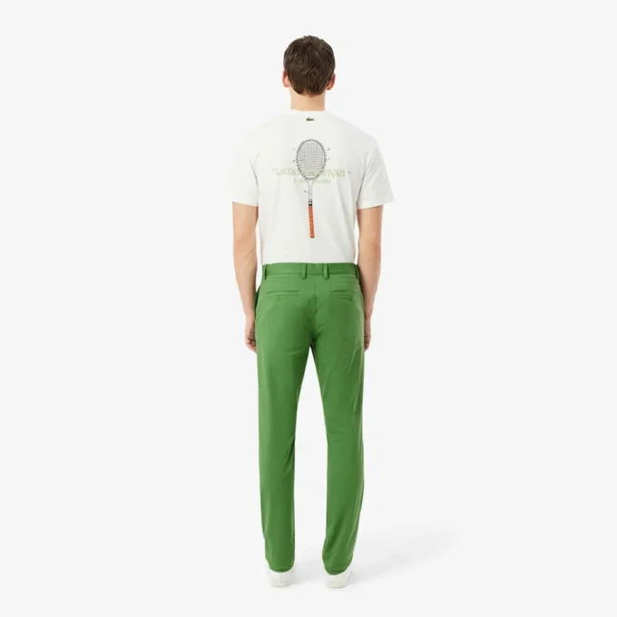 Pantalones chinos de sarga elástica de corte ajustado