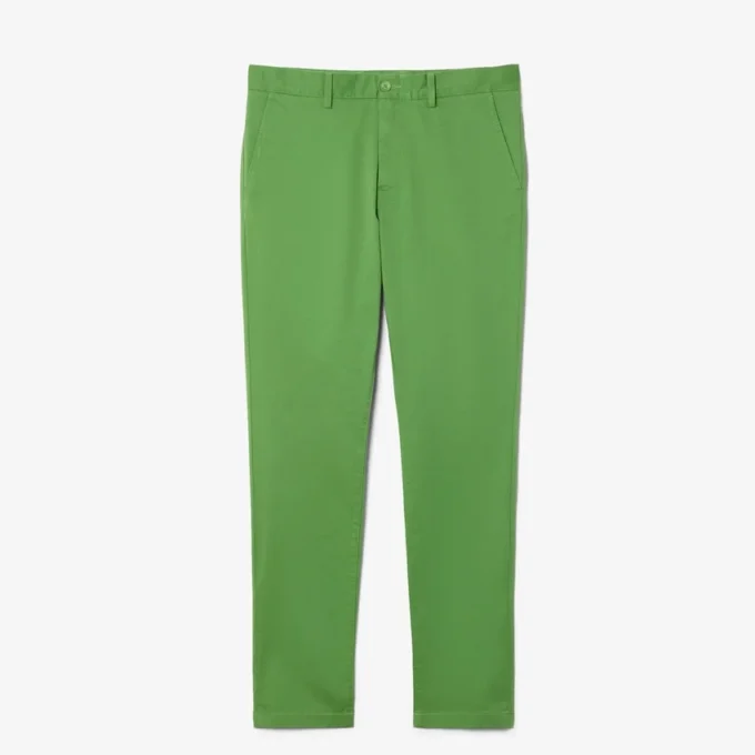 Pantalones chinos de sarga elástica de corte ajustado
