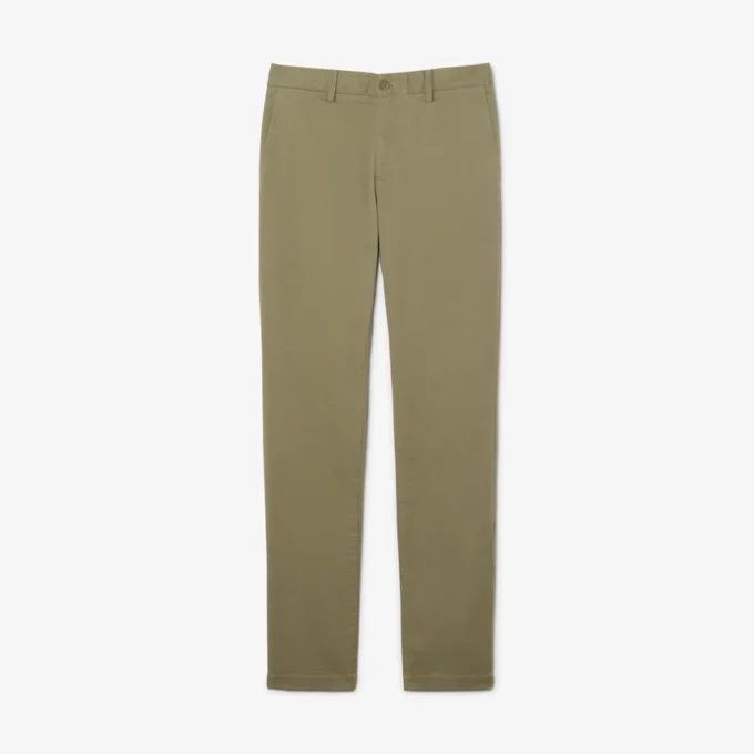 Pantalones chinos de sarga elástica de corte ajustado