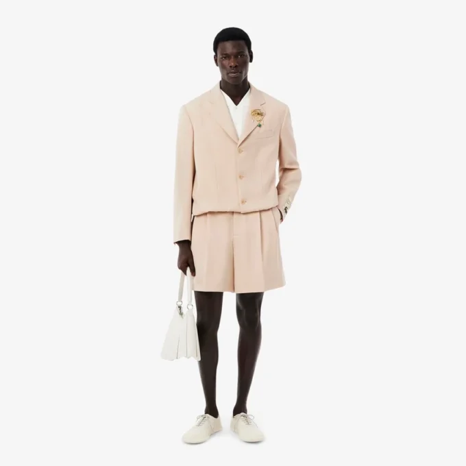 Pantalones cortos ajustados de lana para hombre de la colección Runway