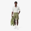 Pantalones cortos bermudas de sarga de algodón elástico de corte regular