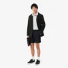 Pantalones cortos bermudas de sarga de algodón elástico de corte regular