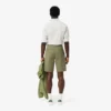 Pantalones cortos bermudas de sarga de algodón elástico de corte regular