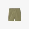 Pantalones cortos bermudas de sarga de algodón elástico de corte regular