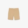 Pantalones cortos bermudas de sarga de algodón elástico de corte regular