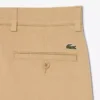 Pantalones cortos bermudas de sarga de algodón elástico de corte regular