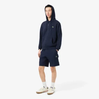 Pantalones cortos cargo de felpa de algodón para hombre