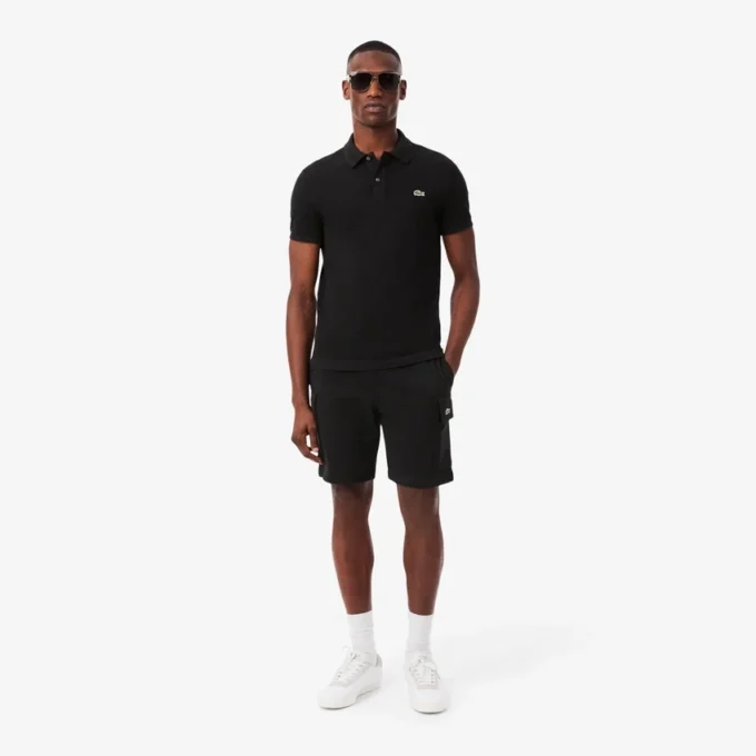 Pantalones cortos cargo de felpa de algodón para hombre