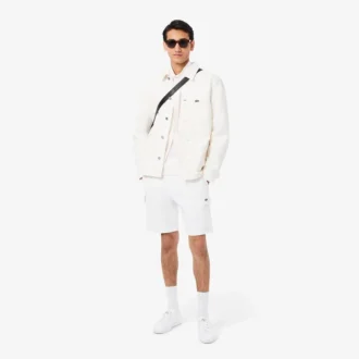 Pantalones cortos cargo de felpa de algodón para hombre
