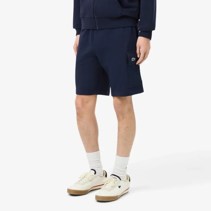 Pantalones cortos cargo de felpa de algodón para hombre