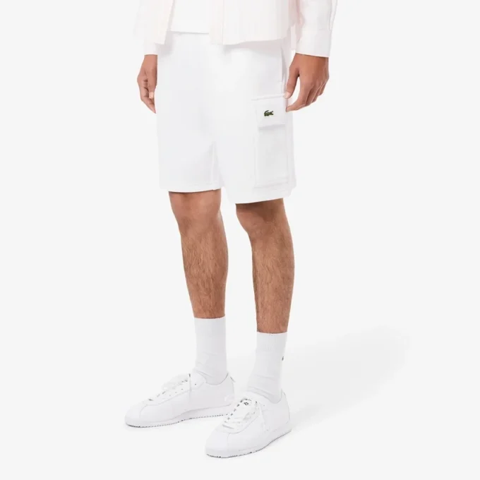 Pantalones cortos cargo de felpa de algodón para hombre