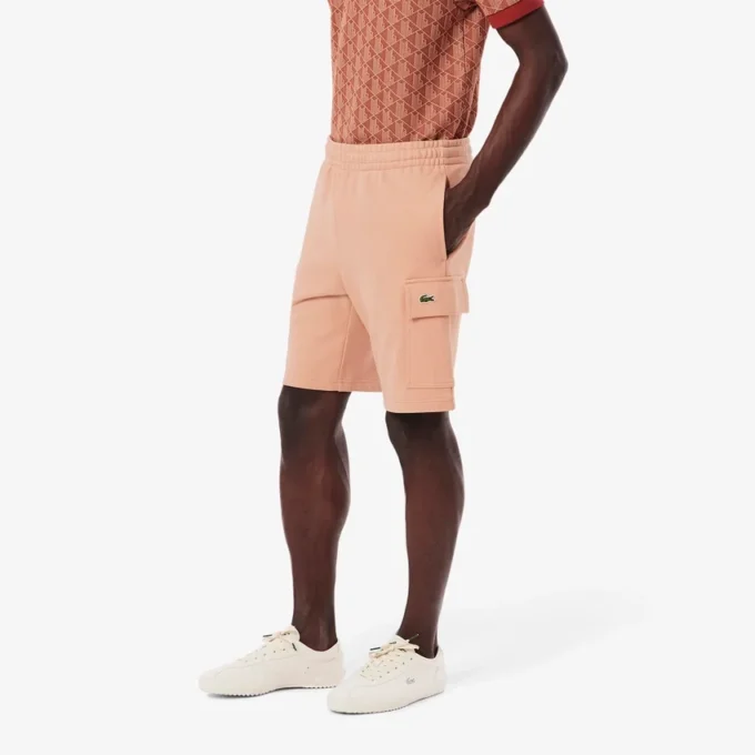 Pantalones cortos cargo de felpa de algodón para hombre