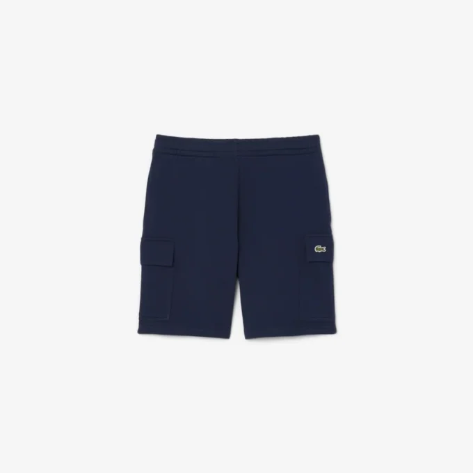 Pantalones cortos cargo de felpa de algodón para hombre