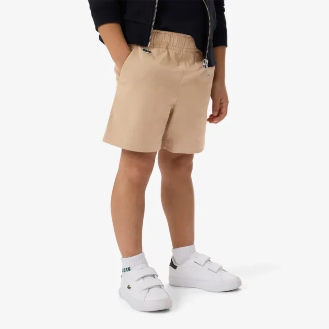 Pantalones cortos chinos de sarga de algodón elástica
