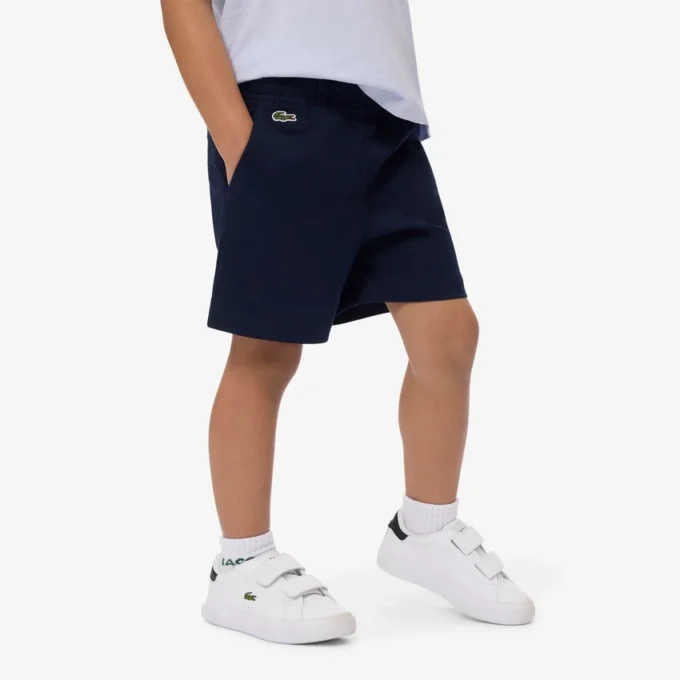 Pantalones cortos chinos de sarga de algodón elástica
