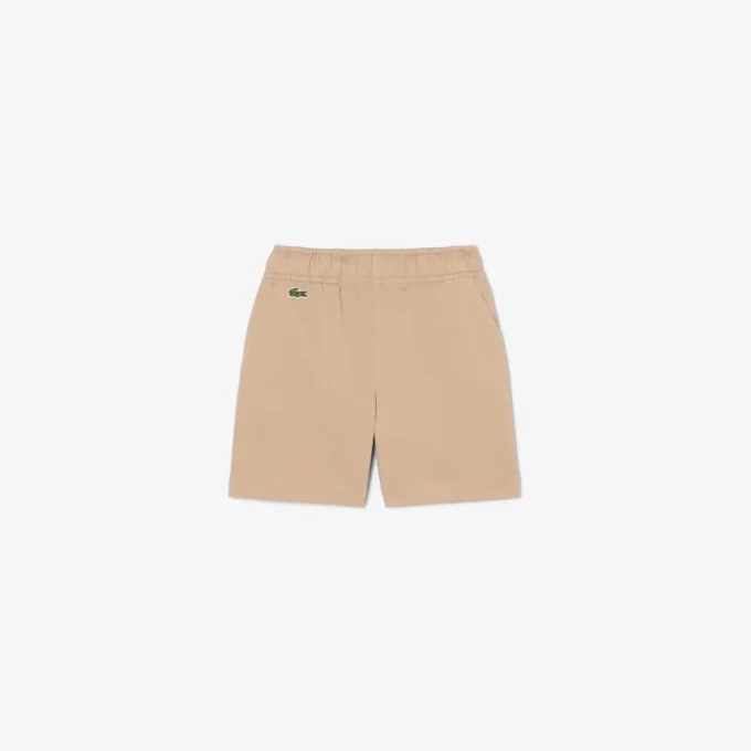 Pantalones cortos chinos de sarga de algodón elástica