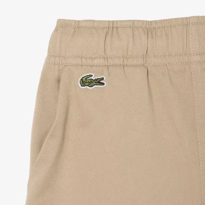 Pantalones cortos chinos de sarga de algodón elástica