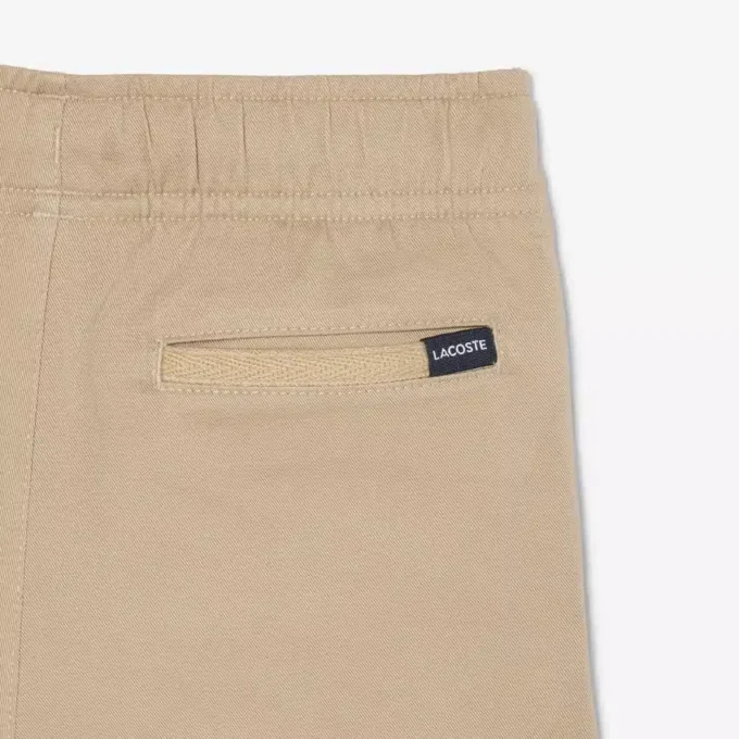 Pantalones cortos chinos de sarga de algodón elástica