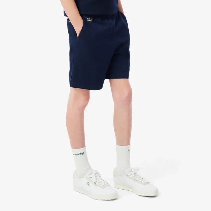 Pantalones cortos chinos de sarga de algodón elástico