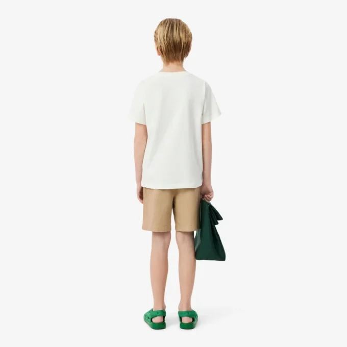 Pantalones cortos chinos de sarga de algodón elástico