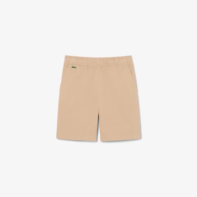 Pantalones cortos chinos de sarga de algodón elástico