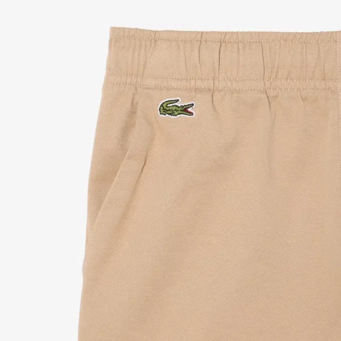 Pantalones cortos chinos de sarga de algodón elástico