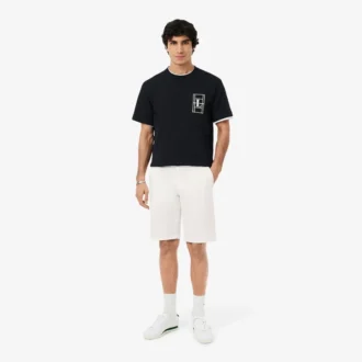 Pantalones cortos chinos de sarga elástica