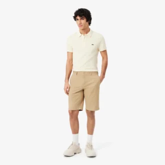 Pantalones cortos chinos de sarga elástica