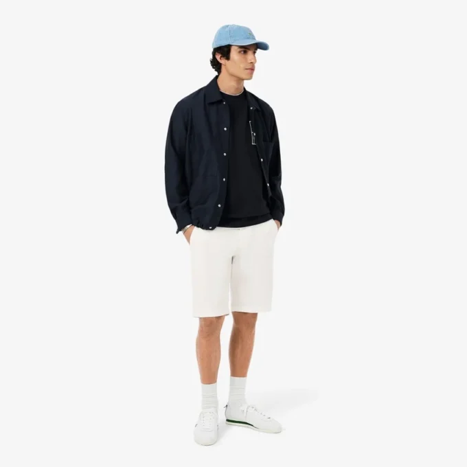 Pantalones cortos chinos de sarga elástica