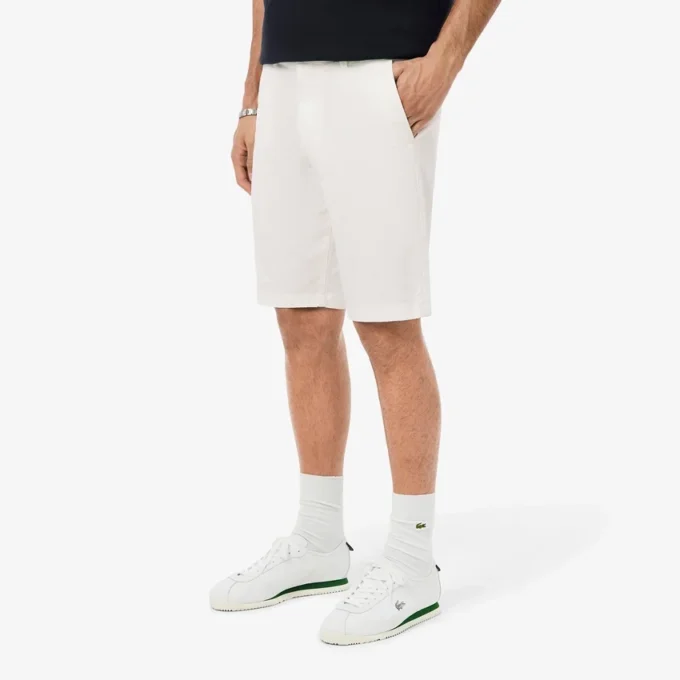 Pantalones cortos chinos de sarga elástica