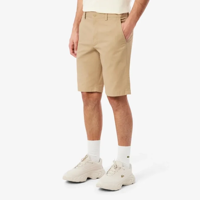 Pantalones cortos chinos de sarga elástica