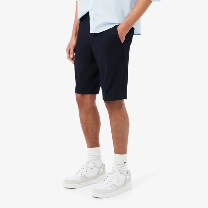 Pantalones cortos chinos de sarga elástica