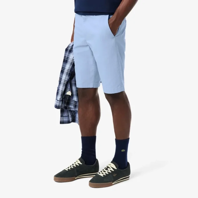 Pantalones cortos chinos de sarga elástica