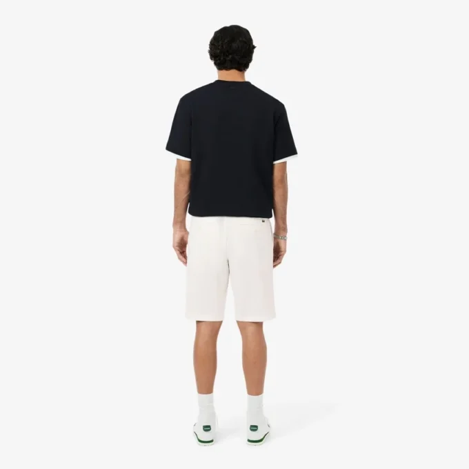 Pantalones cortos chinos de sarga elástica