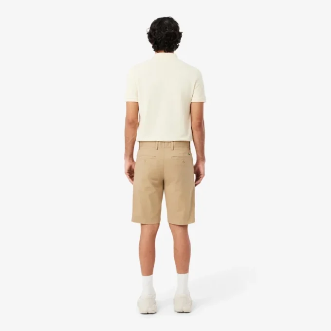 Pantalones cortos chinos de sarga elástica