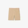 Pantalones cortos chinos de sarga elástica