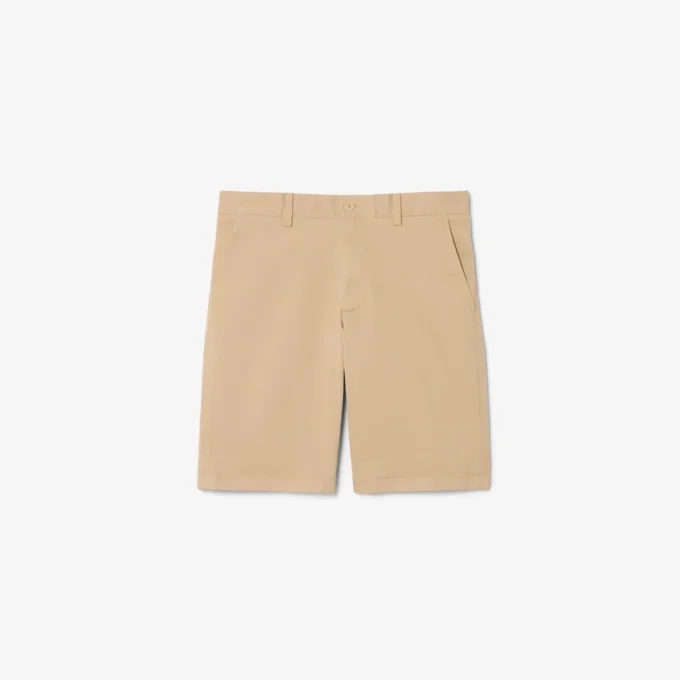 Pantalones cortos chinos de sarga elástica
