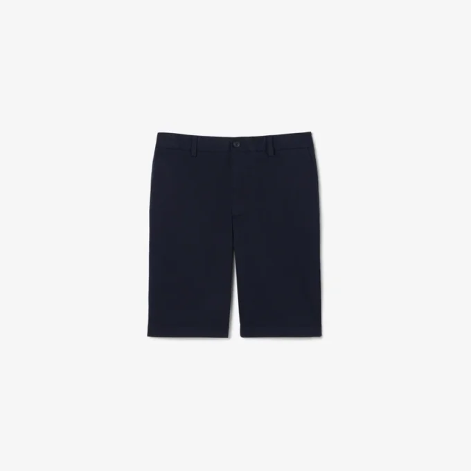 Pantalones cortos chinos de sarga elástica