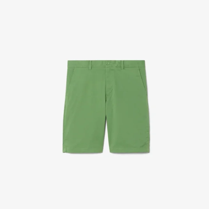 Pantalones cortos chinos de sarga elástica