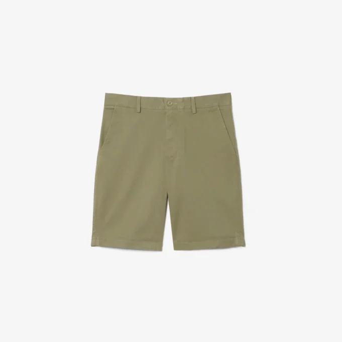Pantalones cortos chinos de sarga elástica