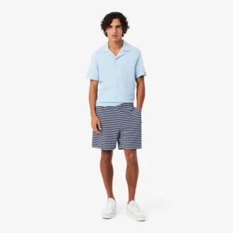Pantalones cortos de algodón a rayas de corte regular