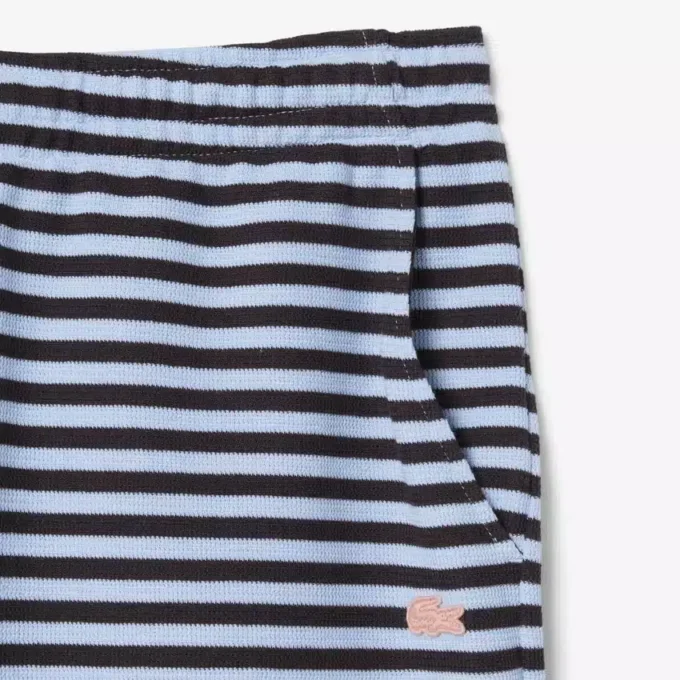 Pantalones cortos de algodón a rayas de corte regular