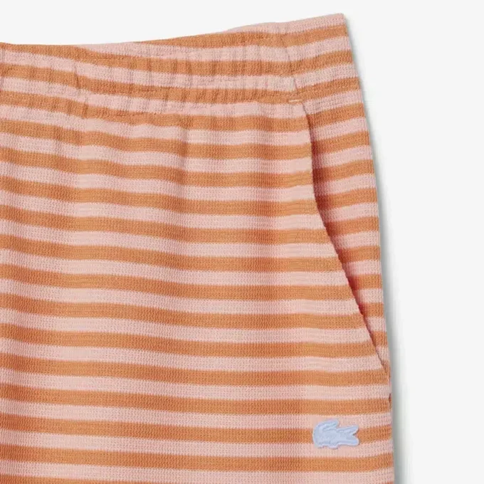 Pantalones cortos de algodón a rayas de corte regular