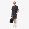 Pantalones cortos de algodón con rayas y estampado de cocodrilo