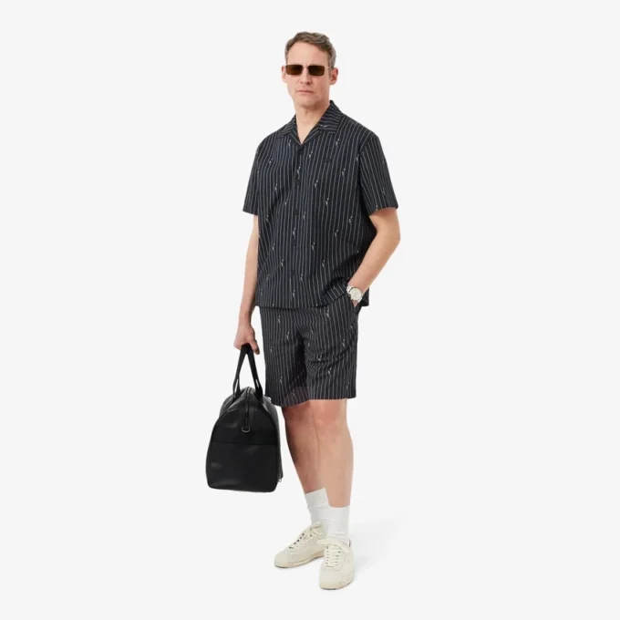 Pantalones cortos de algodón con rayas y estampado de cocodrilo
