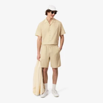 Pantalones cortos de algodón con rayas y estampado de cocodrilo