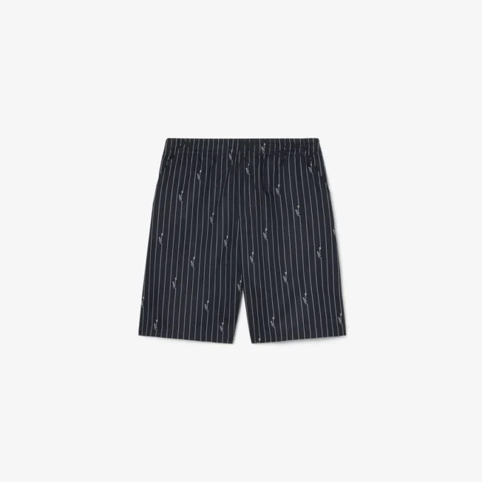 Pantalones cortos de algodón con rayas y estampado de cocodrilo
