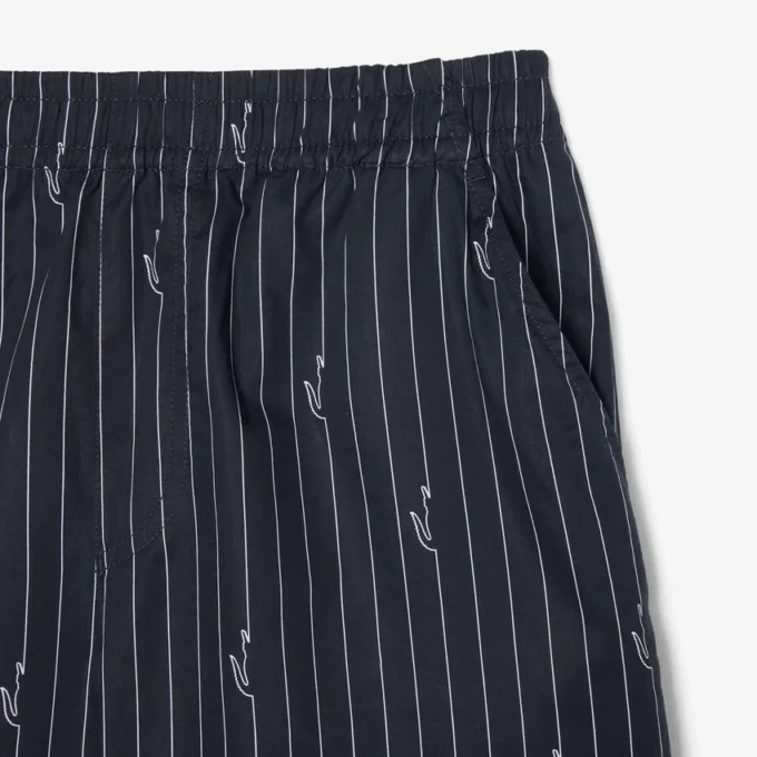 Pantalones cortos de algodón con rayas y estampado de cocodrilo