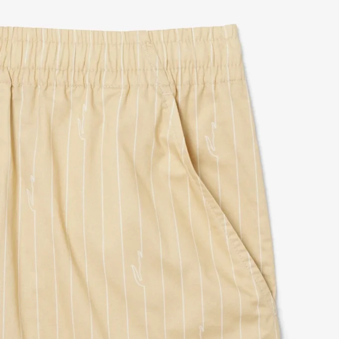 Pantalones cortos de algodón con rayas y estampado de cocodrilo
